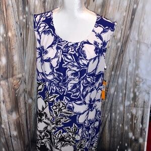 ILE Sleeveless Floral Print Stretchy Dress /NWT